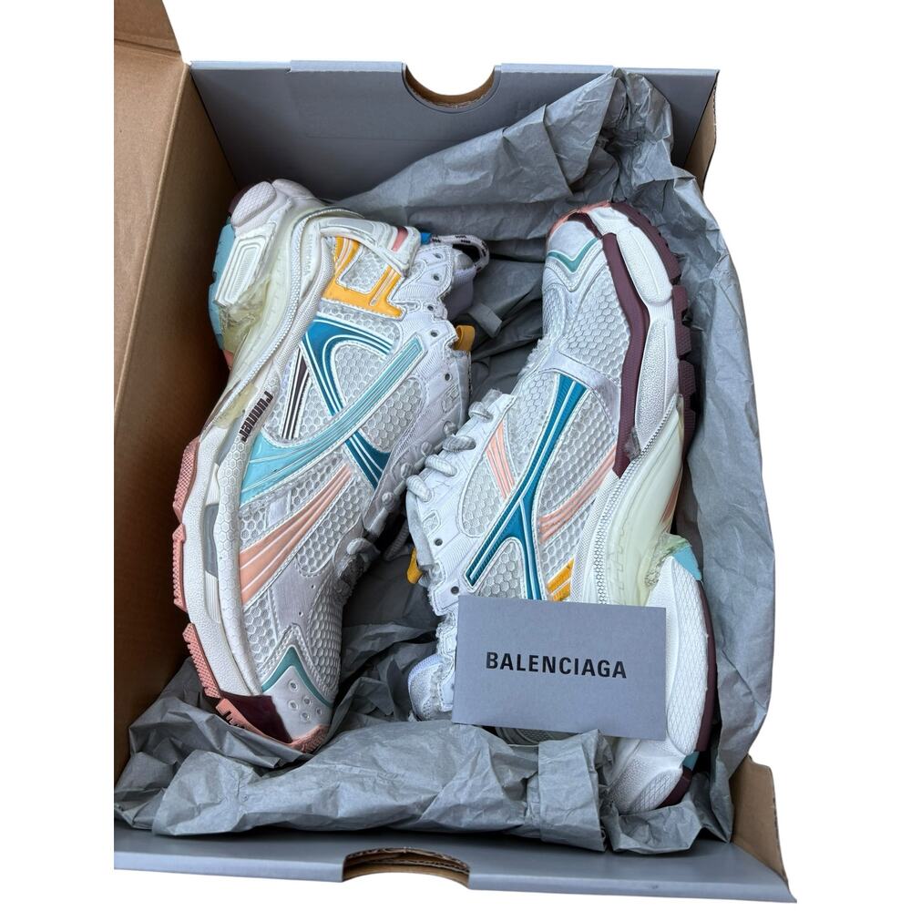 Balenciaga Runner Worn-Out Effect Sneakers White/Yellow/Pink/Blue EU42/US12
